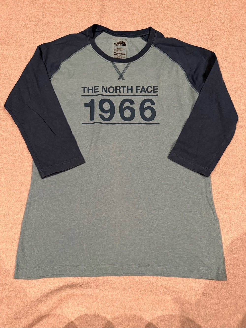 The North Face Light Blue Tee with Navy Trim
